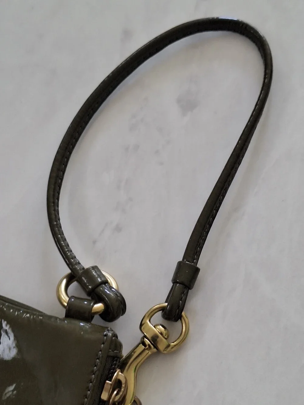 Coach Patent Leather Green Wristlet